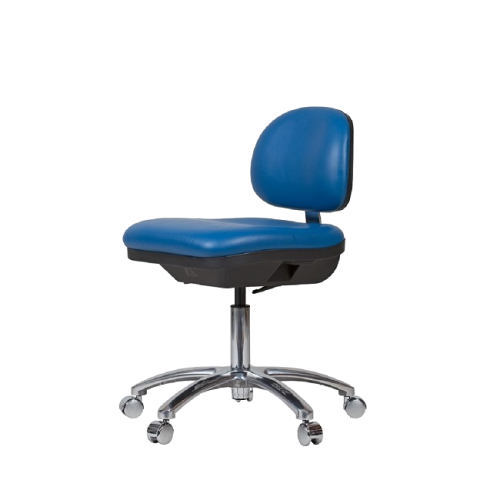 5P Cleanroom ESD Chair - Side View - Blue