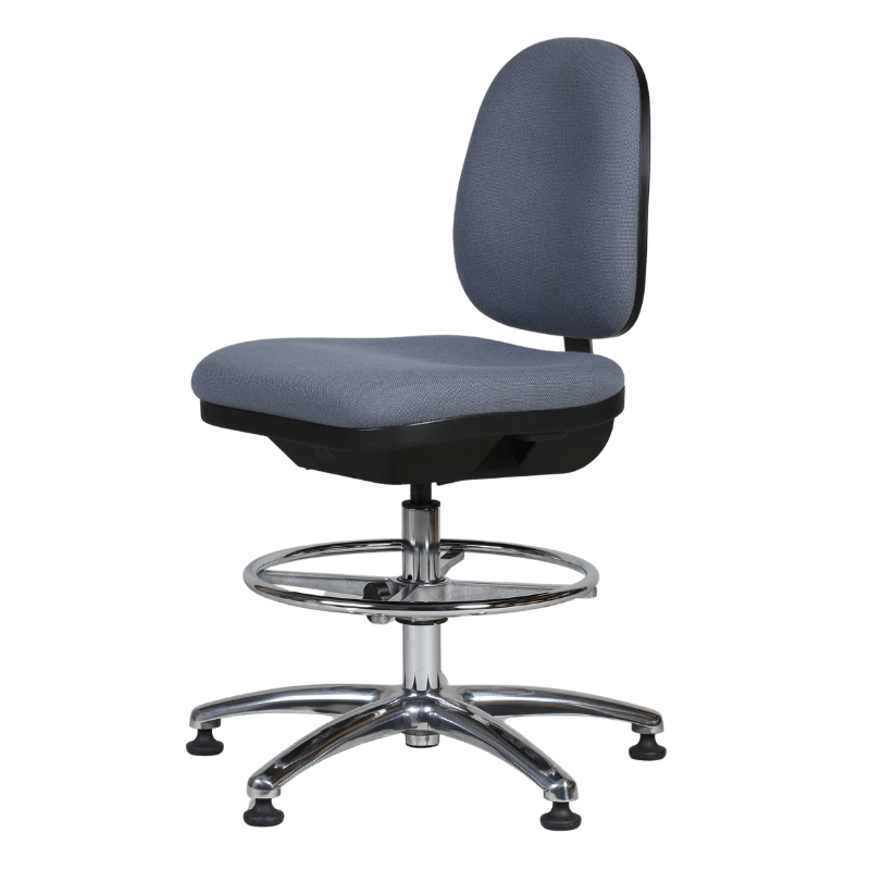 5P Cleanroom ESD Chair - Side View - Grey