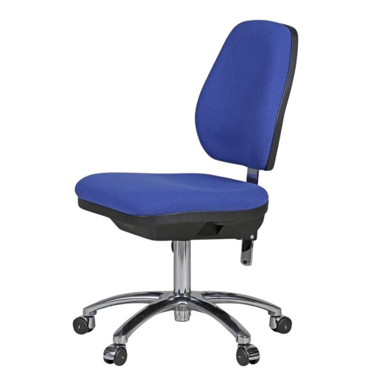 9P Cleanroom ESD Chair - Aluminium Base - ESD Castor - Blue Fabric.jpg