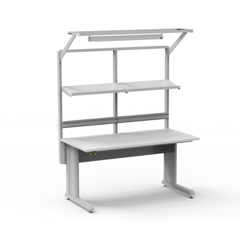 Workstation and Workbench - Heavy Duty Modular ESD-safe Cleanroom Workstation - Shelf Top Light