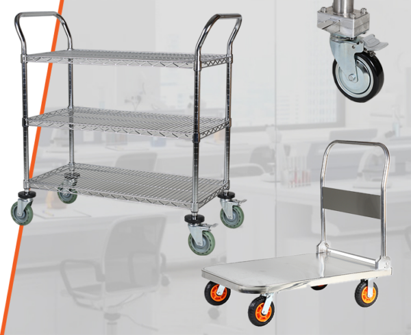 Push Cart Railing Wire Shelving Push Cart | Megatek